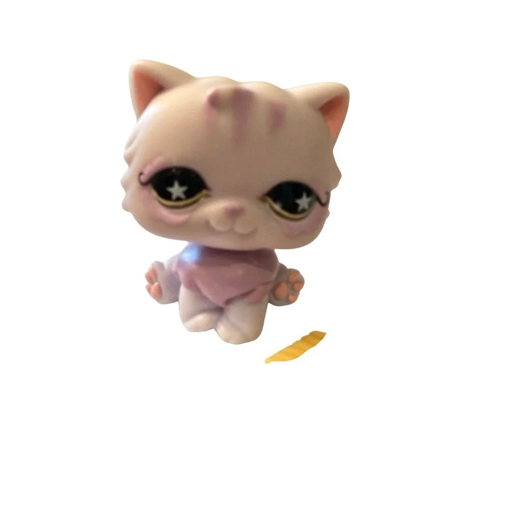 2007 Littlest Pet Shop LPS #891 Persian Cat Star Eyes w/ Original Yellow Comb